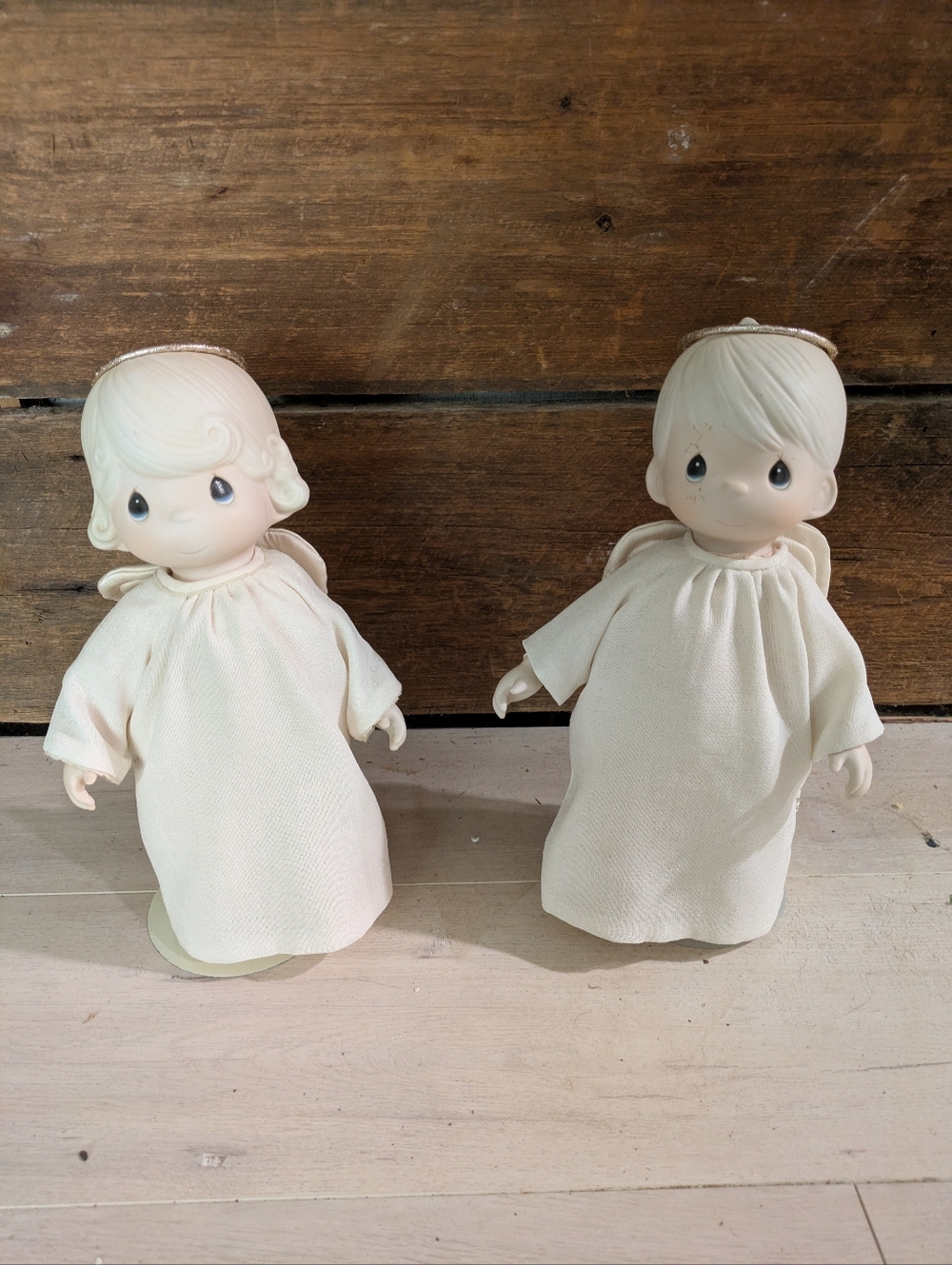 2 Precious Moments Dolls/Figurines.  Halo & Angel Wings.  12" Tall.